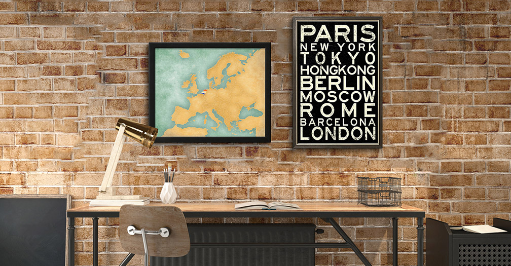 Canvas art set in a designer’s studio. Décor solutions for interior designers, architects and their clients.