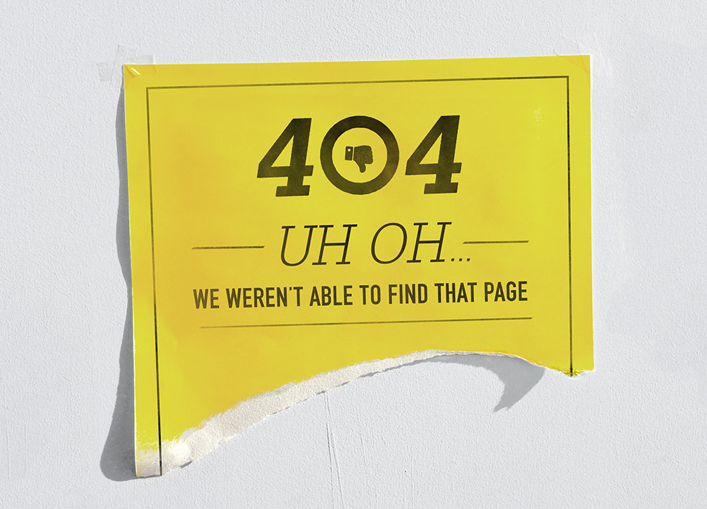 Error 404 -- Uh oh - We weren't able to find that page.