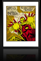 Marvel Comics Retro: The Invincible Iron Man Comic Panel, Fighting and Shooting